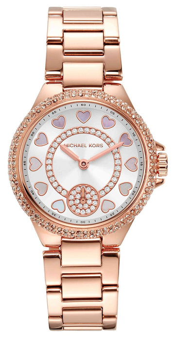 Michael Kors Camille Multifunction White Dial Rose Gold Steel Strap Watch For Women - MK4700