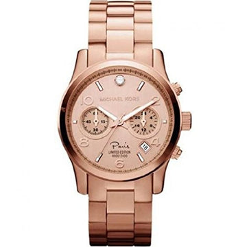 Michael Kors Paris Limited Edition Rose Gold Dial Steel Strap Watch for Women - MK5716