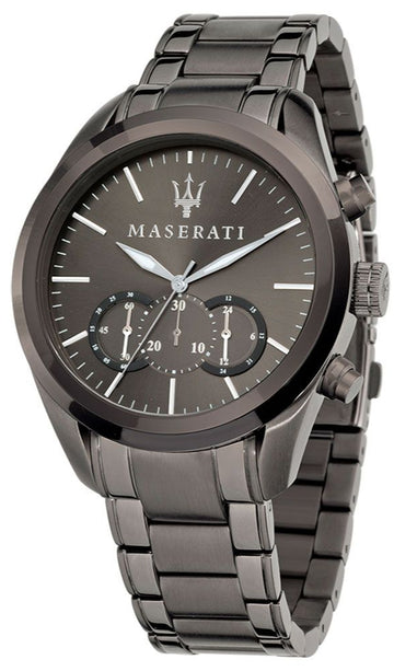 Maserati Traguardo Chronograph Grey Dial Grey Steel Strap Watch For Men - R8873612002