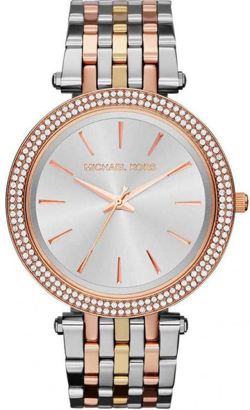 Michael Kors Darci Silver Dial Two Tone Stainless Steel Strap Watch for Women - MK3203