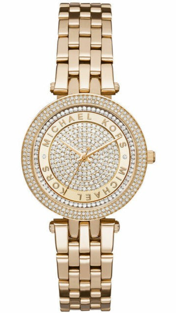 Michael Kors Darci Crystals Gold Dial Gold Steel Strap Watch for Women - MK3445