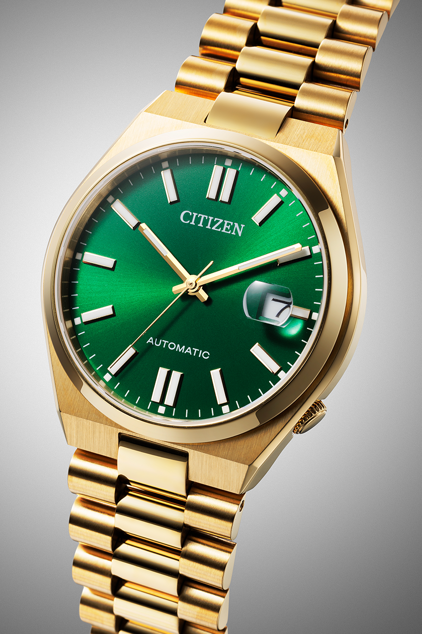 Citizen Tsuyosa Automatic Green Dial Gold Steel Strap Watch For Men - NJ0152-51X