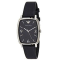 Emporio Armani Epsilon Quartz Black Dial Black Leather Strap Watch For Men - AR2490