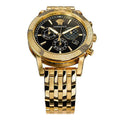 Versace Sport Tech Chronograph Black Dial Gold Steel Strap Watch for Men - VELT00419