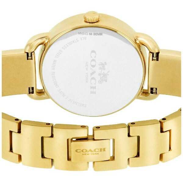 Coach Delancey Analog DIamonds Silver Dial Gold Steel Strap Watch for Women - 14502354