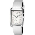 Calvin Klein Window White Dial White Leather Strap Watch for Women - K2M23120