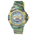 Versace Icon Active Chronograph Blue Dial Green Rubber Strap Watch For Men - VEZ701322