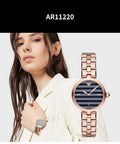 Emporio Armani Arianna Quartz Grey Dial Rose Gold Steel Strap Watch For Women - AR11220