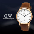 Daniel Wellington Dapper St Mawes White Dial Brown Leather Strap Watch For Men - DW00100083