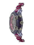 Versace Icon Active Chronograph Black Dial Purple Rubber Strap Watch For Men - VEZ701423