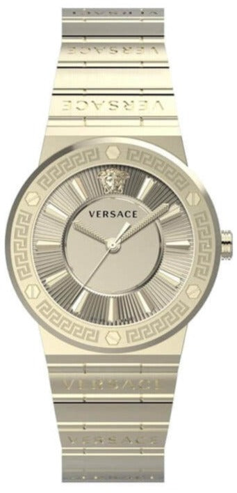 Versace Grace Quartz Gold Dial Gold Steel Strap Watch for Women - VEVH01320