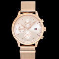 Tommy Hilfiger Blake Chronograph Rose Gold Dial Rose Gold Mesh Bracelet Watch For Women - 1781907