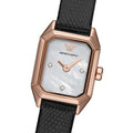 Emporio Armani Gioia Quartz Mother of Pearl Dial Black Leather Strap Watch For Women - AR11390