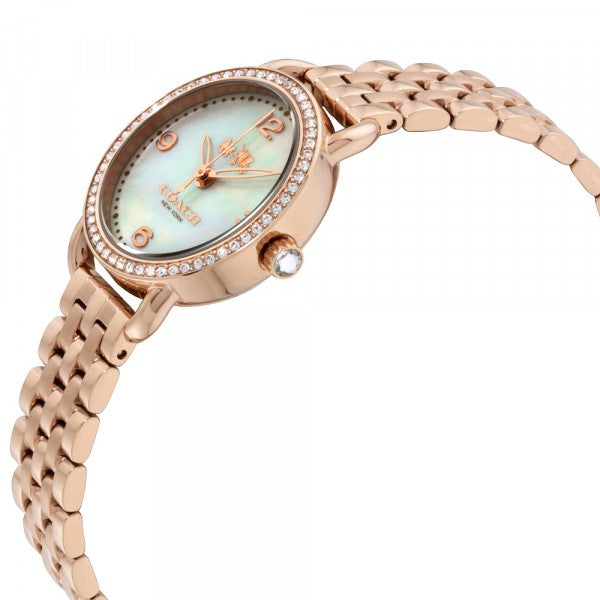 Coach Delancey White Dial Rose Gold Steel Strap Watch for Women - 14502479