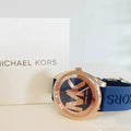 Michael Kors Janelle Three Hand Blue Dial Blue Rubber Strap Watch For Women - MK7140