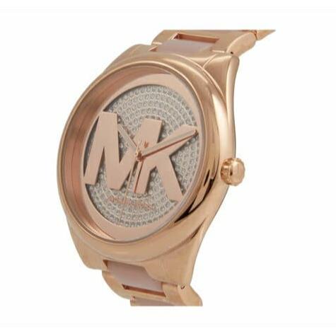 Michael Kors Janelle Three Hand Rose Gold Dial Two Tone Steel Strap Watch For Women - MK7089