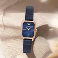 Emporio Armani Gioia Quartz Mother of Pearl Blue Dial Blue Leather Strap Watch For Women - AR11426