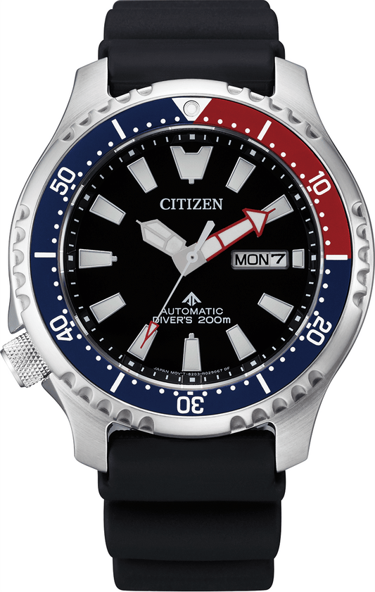 Citizen Promaster Automatic 200M Diver Fugu Limited Edition Black Dial Black Rubber Strap Watch For Men - NY0110