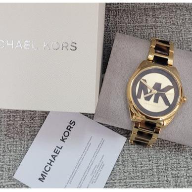 Michael Kors Janelle Three-Hand Gold Dial Two Tone Steel Strap Watch For Women - MK7136