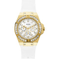 Guess Venus Diamonds White Dial White Rubber Strap Watch for Women - GW0118L5