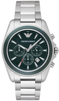 Emporio Armani Sportivo Chronograph Blue Dial Silver Steel Strap Watch For Men - AR6090