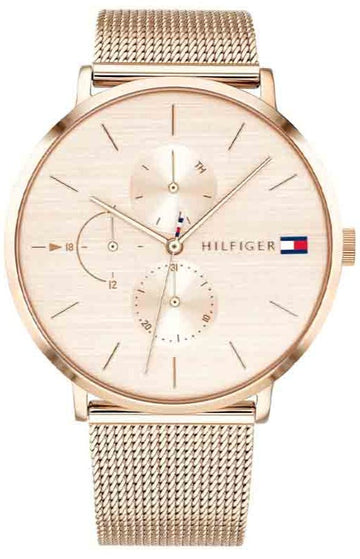 Tommy Hilfiger Jenna Quartz Rose Gold Dial Rose Gold Mesh Bracelet Watch For Women - 1781944