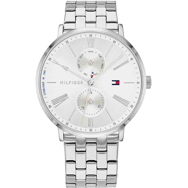 Tommy Hilfiger Jenna Quartz White Dial Silver Steel Strap Watch for Women - 1782068