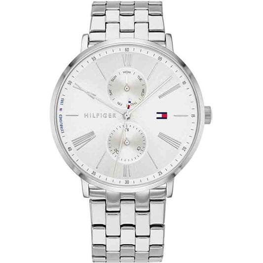 Tommy Hilfiger Jenna Quartz White Dial Silver Steel Strap Watch for Women - 1782068