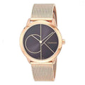 Calvin Klein Minimal Black Dial Rose Gold Mesh Bracelet Watch for Men - K3M22621