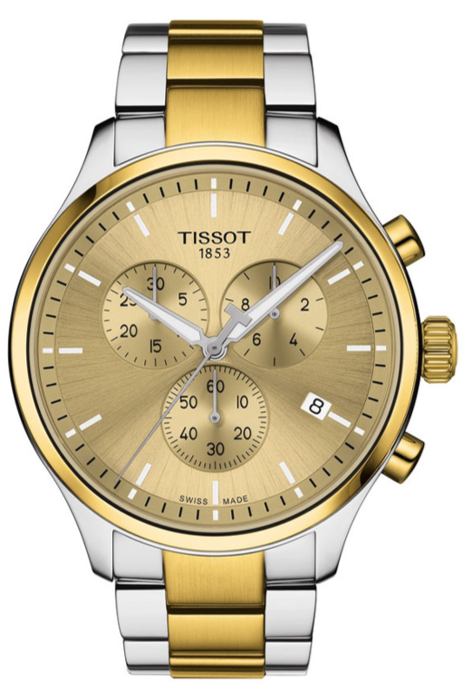 Tissot T Sport Chrono XL Classic Gold Dial Two Tone Steel Strap Watch for Men - T116.617.22.021.00