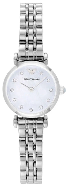 Emporio Armani Gianni T Bar Blue Dial Silver Steel Strap Watch For Women - AR1961