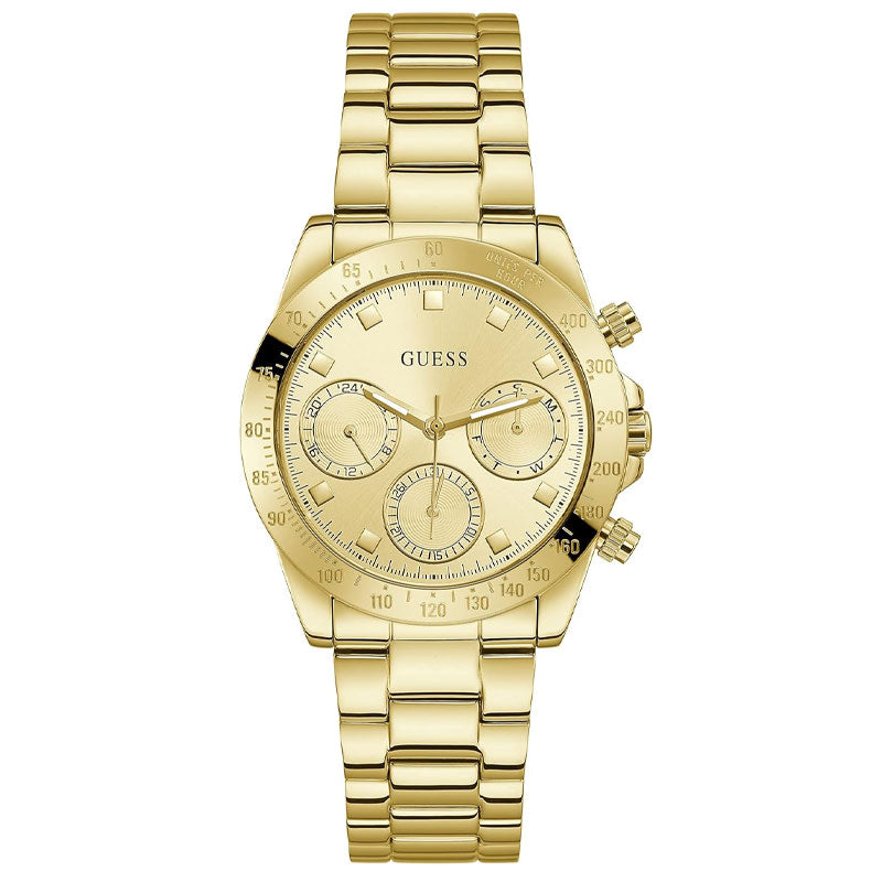 Guess Eclipse Gold Dial Gold Steel Strap Watch for Women - GW0314L2