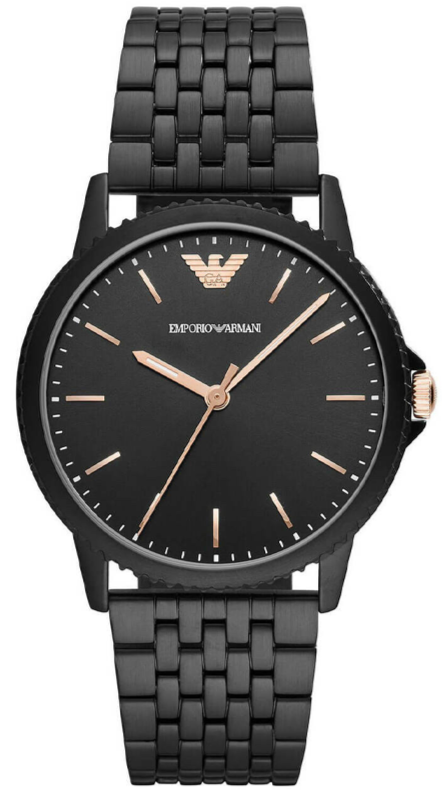 Emporio Armani Interchangeable Black Dial Black Steel Strap Watch For Men - AR80021