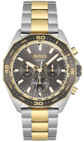 Hugo Boss Energy Chronograph Grey Dial Two Tone Steel Strap Watch For Men - 1513974