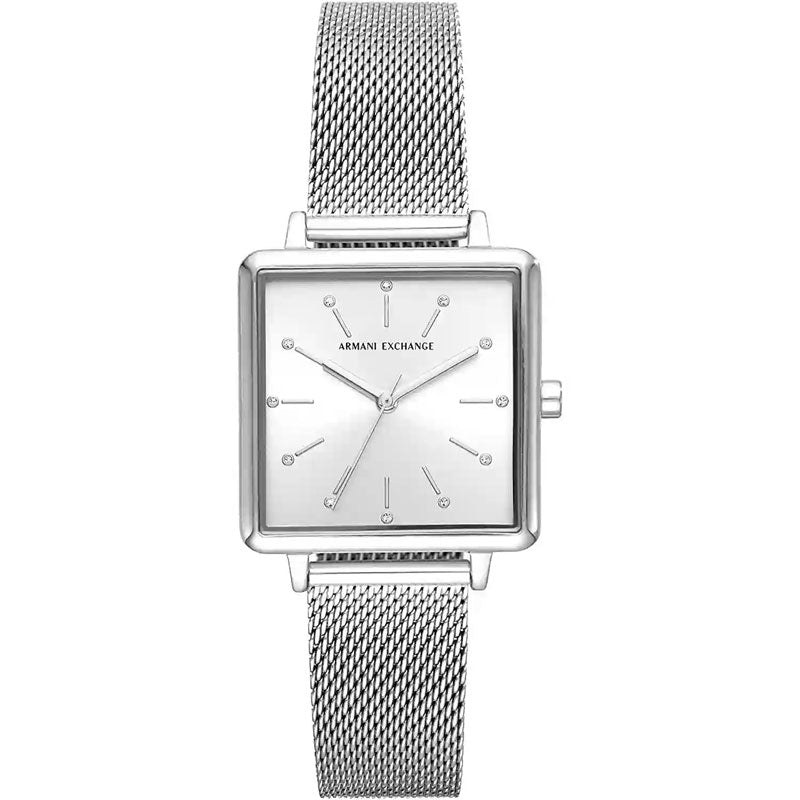 Armani Exchange Lola Quartz Silver Dial Silver Mesh Strap Watch For Women - AX5800