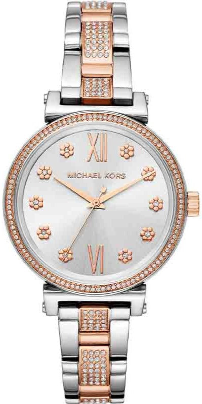 Michael Kors Sophie Chronograph Silver Dial Two Tone Steel Strap Watch For Women - MK3880