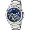 Michael Kors Brecken Chronograph Blue Dial Two Tone Steel Strap Watch For Men - MK8437