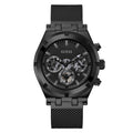 Guess Continental Chronograph Black Dial Black Mesh Strap Watch For Men - GW0582G3