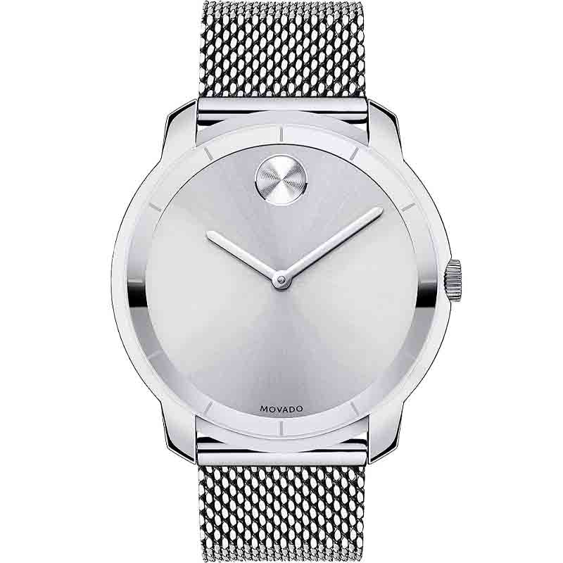 Movado Bold Silver Dial Silver Mesh Bracelet Watch For Women - 3600241