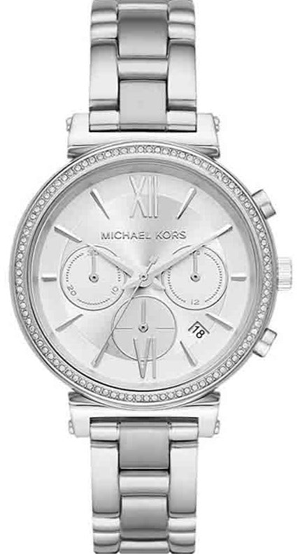 Michael Kors Sofie Quartz Silver Dial Silver Steel Strap Watch For Women - MK6575