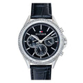 Tommy Hilfiger Ari Diamonds Black Dial Black Leather Strap Watch for Women - 1781981