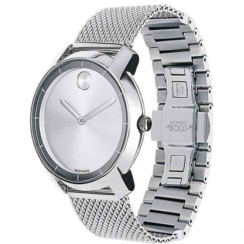 Movado Bold Silver Dial Silver Mesh Bracelet Watch For Women - 3600241