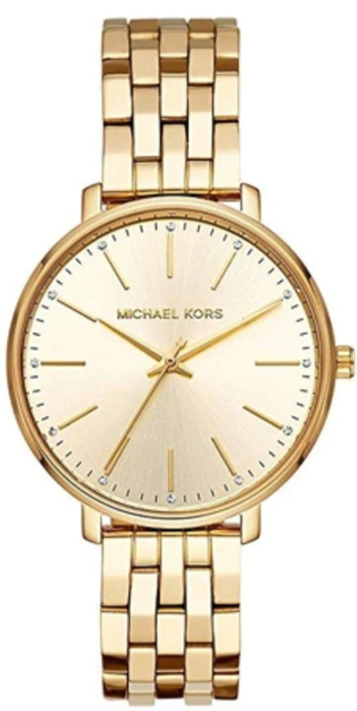 Michael Kors Pyper Quartz Gold Dial Gold Steel Strap Watch For Women - MK3898