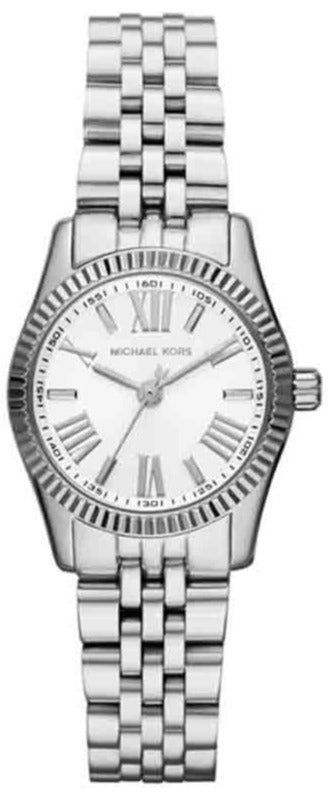 Michael Kors Lexington Quartz White Dial Silver Steel Strap Watch For Women - MK3228