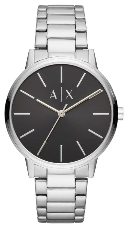 Armani Exchange Cayde Analog Black Dial Silver Steel Strap Watch For Men - AX2700