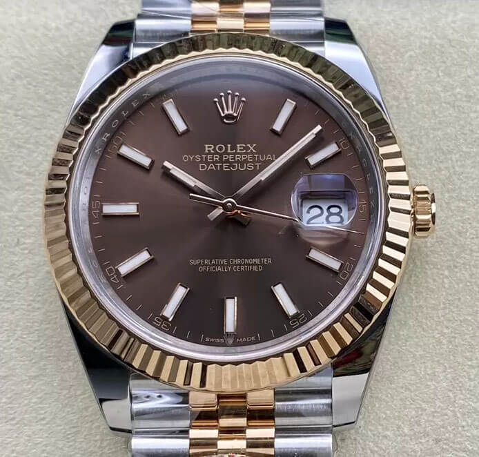 Rolex Datejust 41 Oyster Chocolate Dial Two Tone Oystersteel & Everose Gold Jubilee Bracelet Watch for Men - M126331-0002