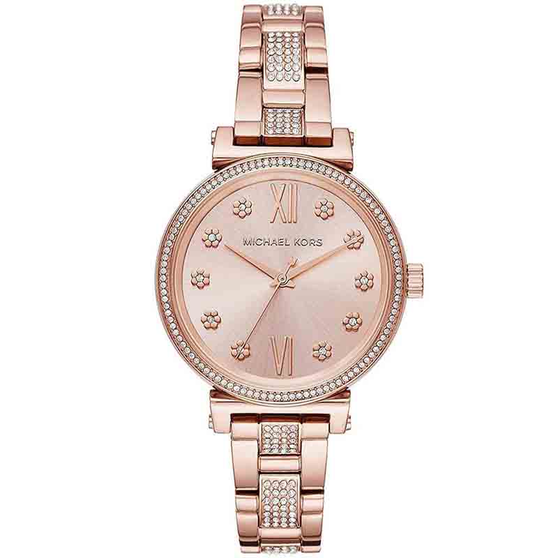 Michael Kors Sofie Quartz Rose Gold Dial Rose Gold Steel Strap Watch For Women - MK3882