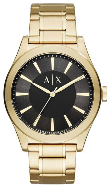 Armani Exchange Nico Analog Black Dial Gold Steel Strap Watch For Men - AX2328