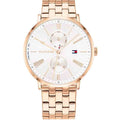 Tommy Hilfiger Jenna Quartz White Dial Rose Gold Steel Strap Watch for Women - 1782070