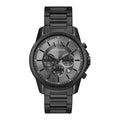 Armani Exchange Chronograph Black Dial Black Steel Strap Watch For Men - AX7140